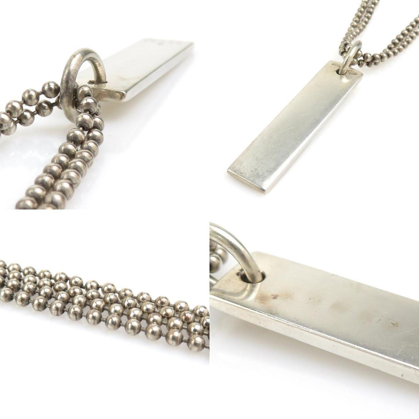 Gucci necklace with double ball chain in 925 silver for men and women (e61008a)