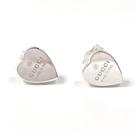 GUCCI Trademark Heart Shape Earrings 223990 J8400 8106, 925 Sterling Silver, Women's