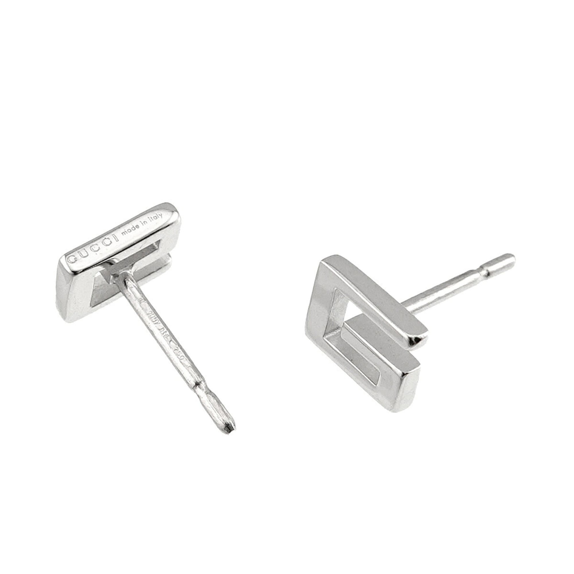 Gucci GUCCI G Earrings 18K WG White Gold 750 Pierced — Like New