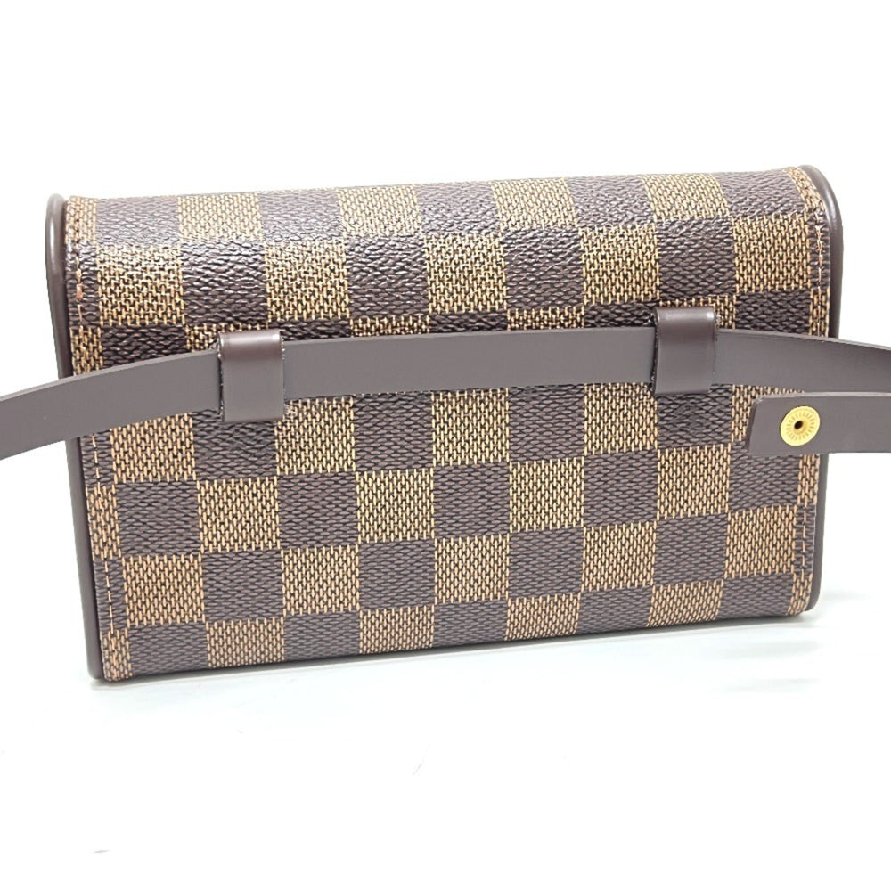 LOUIS VUITTON Florentine Pochette N51856, Special Order Order, Women's, Damier Canvas, Ebene Brown — Like New