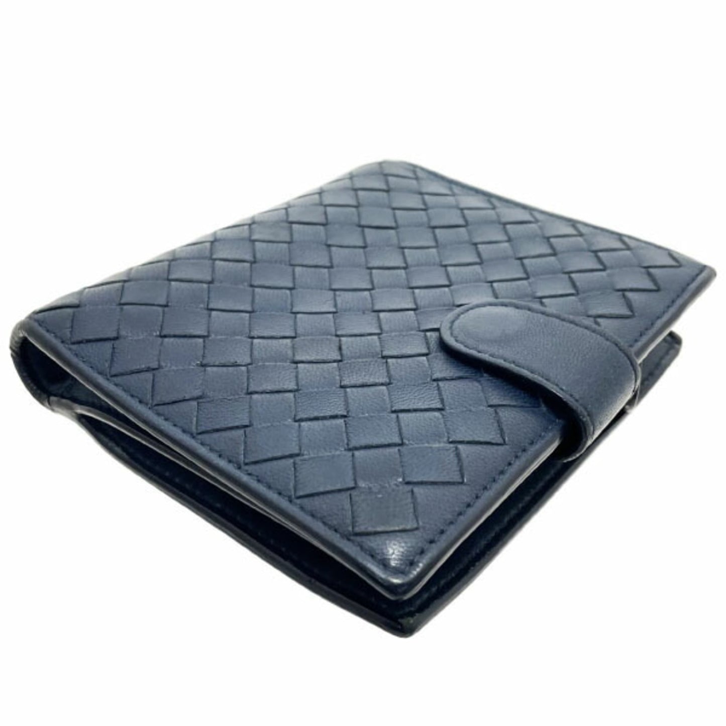 Bottega Veneta Intrecciato Leather Bi-fold Wallet in Navy Blue (114073) and BOTTEGA VENETA Mesh Compact (TRN-15876)