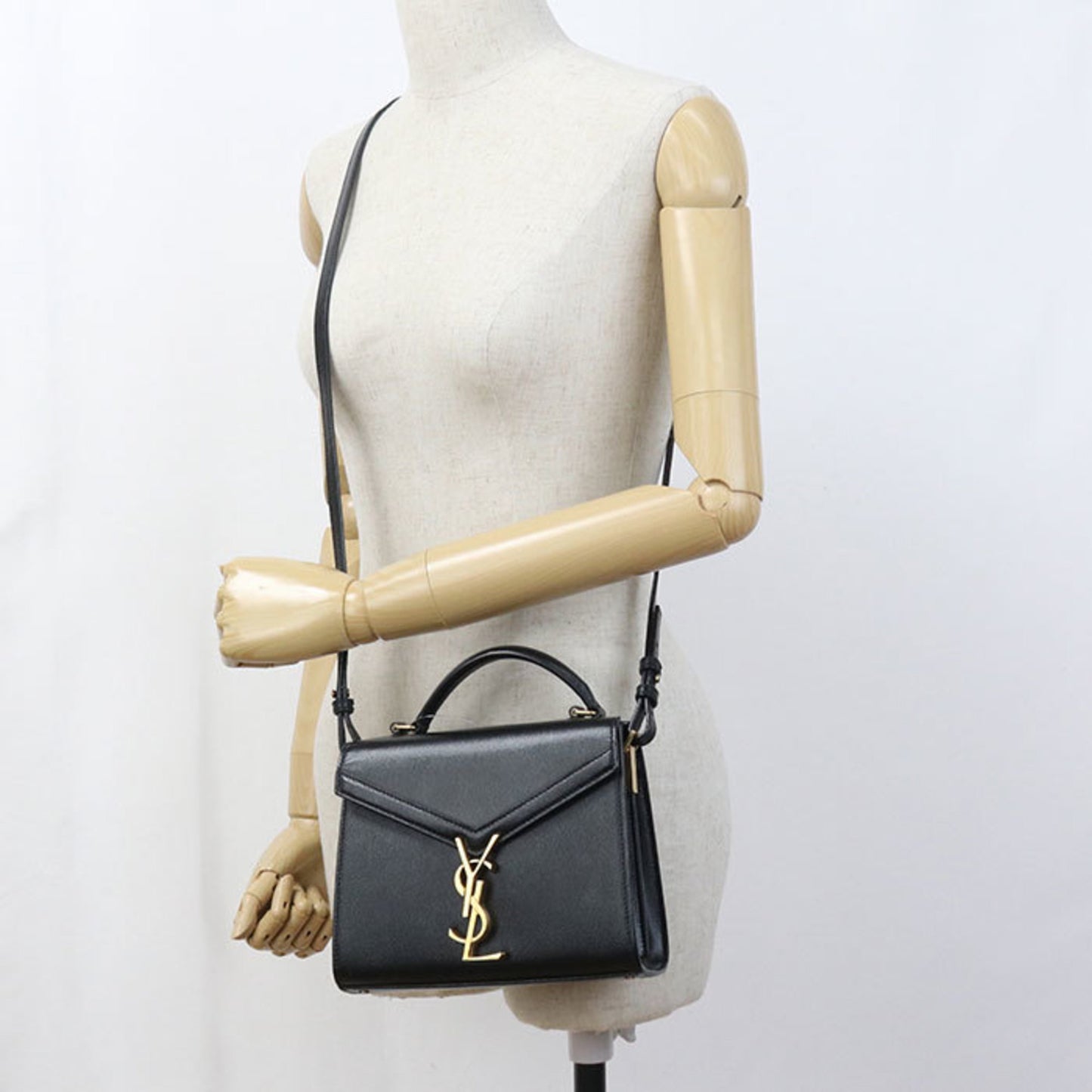 SAINT LAURENT Cassandra Top Handle Handbag 623930 Women's Black