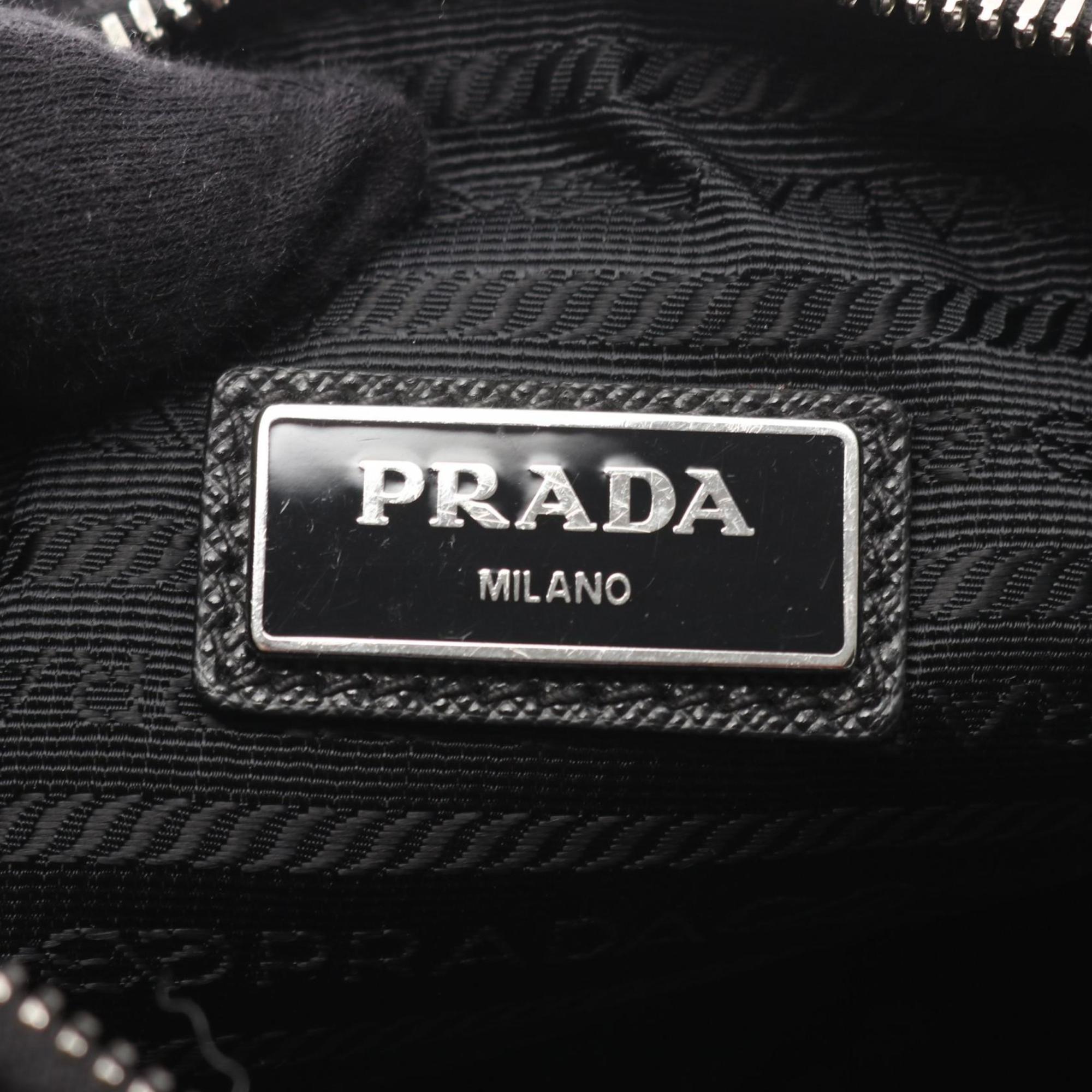 Prada Shoulder Bag in Nylon and Saffiano Leather, Black, for Men Women, 2VH113