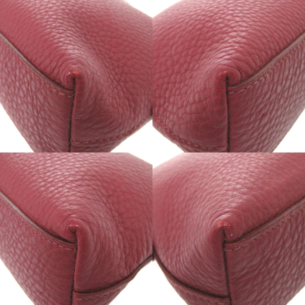 Excellent condition Prada leather burgundy pouch bag with gold hardware, 1302