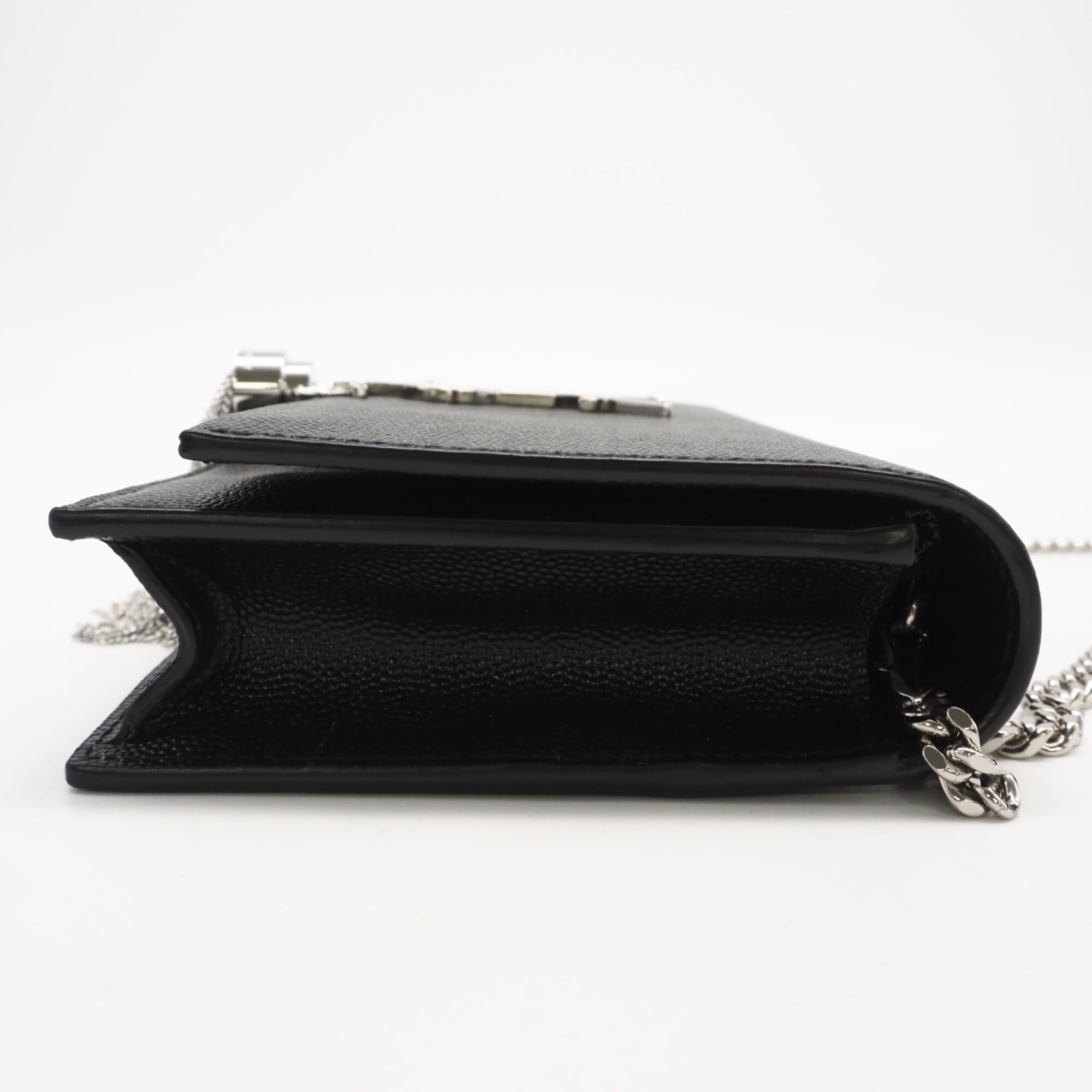 YVES SAINT LAURENT Kate Tassel Small Chain Wallet 452159 Shoulder Bag Black Silver Leather Women's — New - Store Return