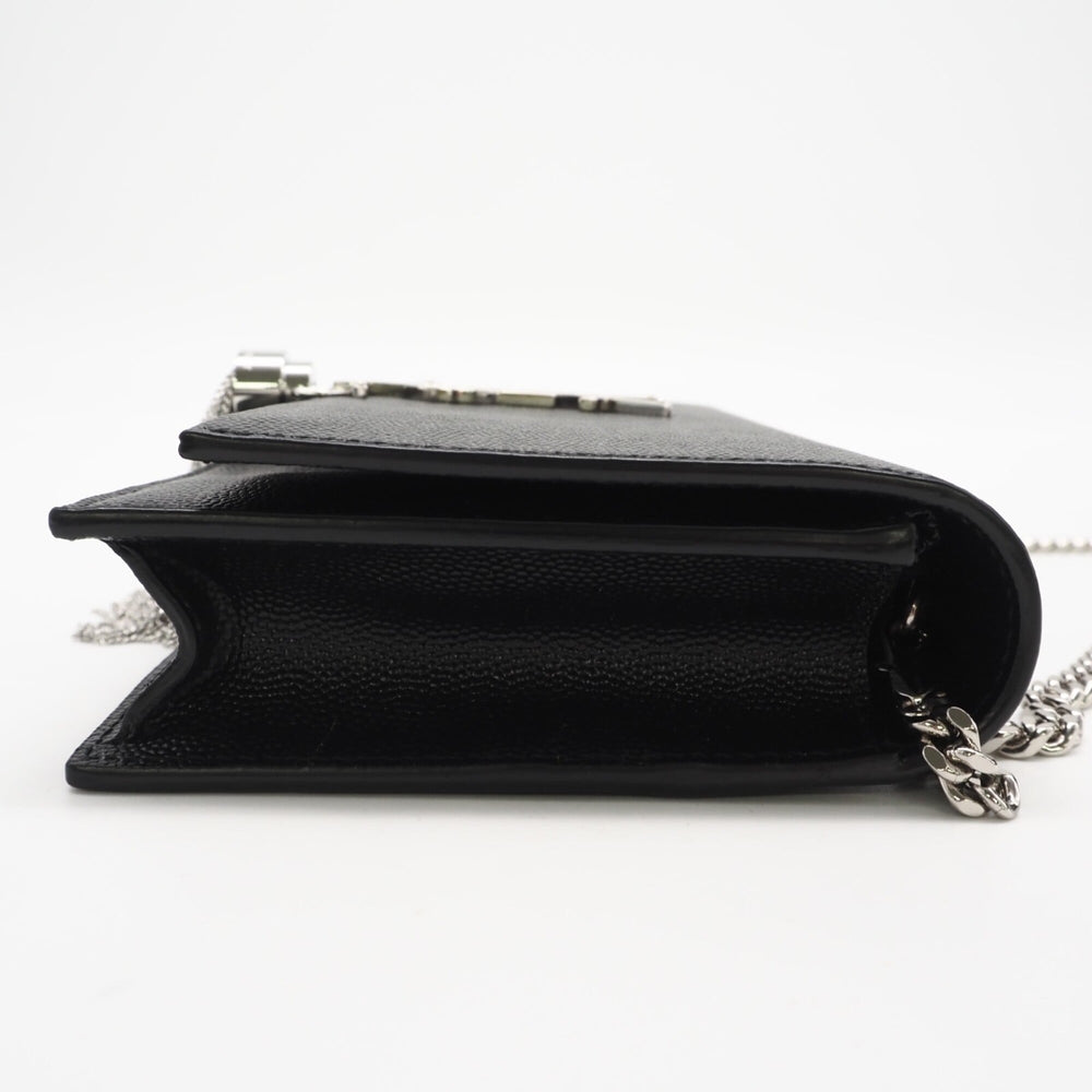 YVES SAINT LAURENT Kate Tassel Small Chain Wallet 452159 Shoulder Bag Black Silver Leather Women's — New - Store Return