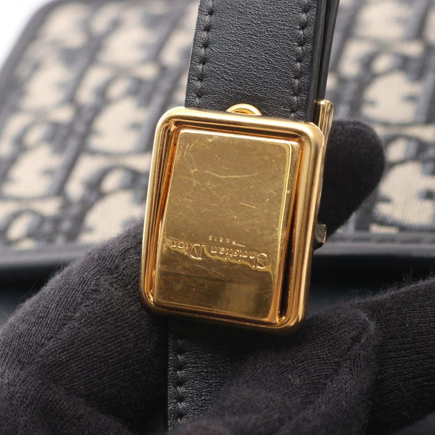 Christian Dior Dior 30 MONTAIGNE Oblique Jacquard Shoulder Bag, Canvas and Leather, Women's, Beige, Navy, Black, M9203UTZQ_M928