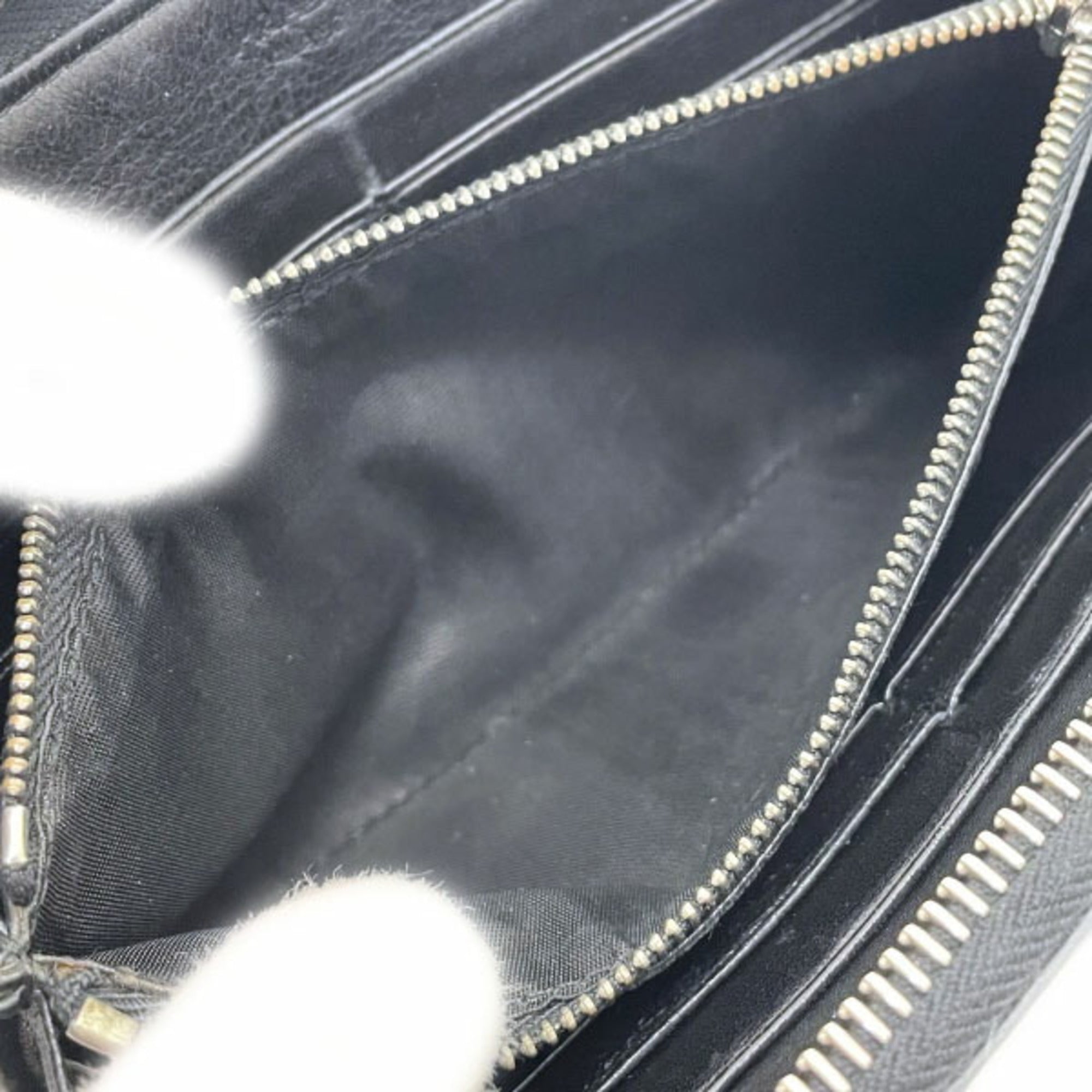 Prada Camouflage Round Long Wallet, Nylon and Leather, Gray Black, 1M0506, PRADA Pattern, Shirring, Gathered Pleats, YY-15718