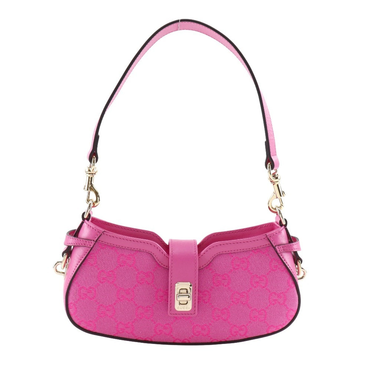 Gucci Moonside Mini Shoulder Bag 786035, GG Canvas, Pink, Zippered, Women's — Like New