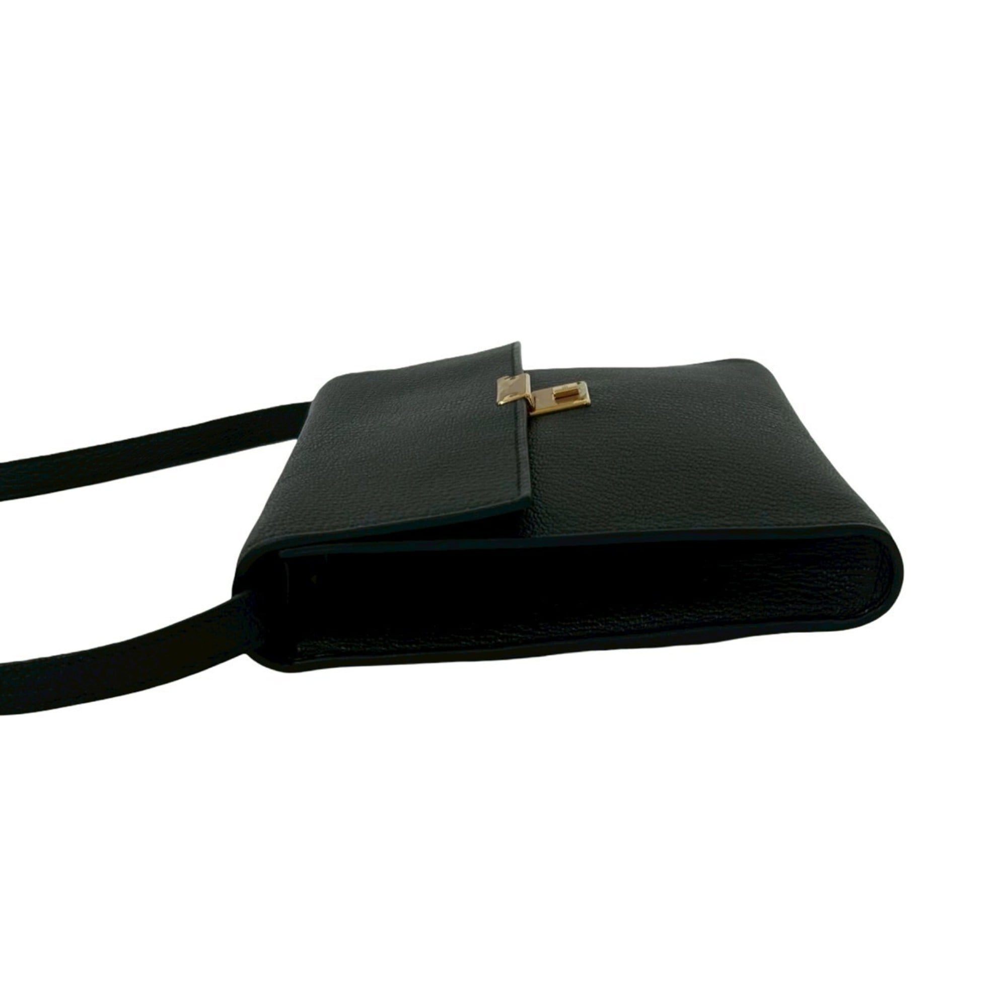 Y HERMES Hermès Click 16 Chevre Leather Shoulder Bag/Pochette Black 30486 — Like New