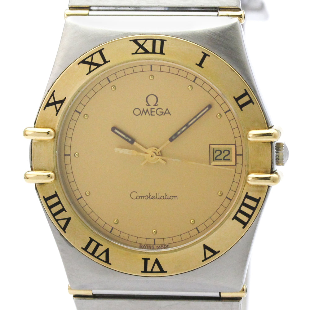 OMEGA Constellation 18K Gold Steel Quartz Mens Watch 396.1080 Polished — Very Good