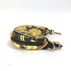 FENDI 7AS089 Nano Fendigraphy Fendace Versace Pouch Clutch Bag Handbag Nylon Leather Women's Yellow — Like New
