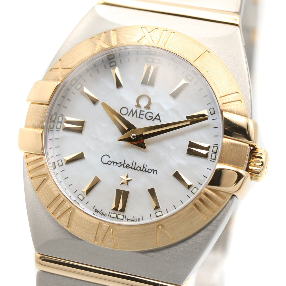 Omega Constellation Double Eagle Watch, 18K (Yellow Gold) Stainless Steel, Ladies', White/White Mother-of-Pearl Case, 1381.70 — Very Good