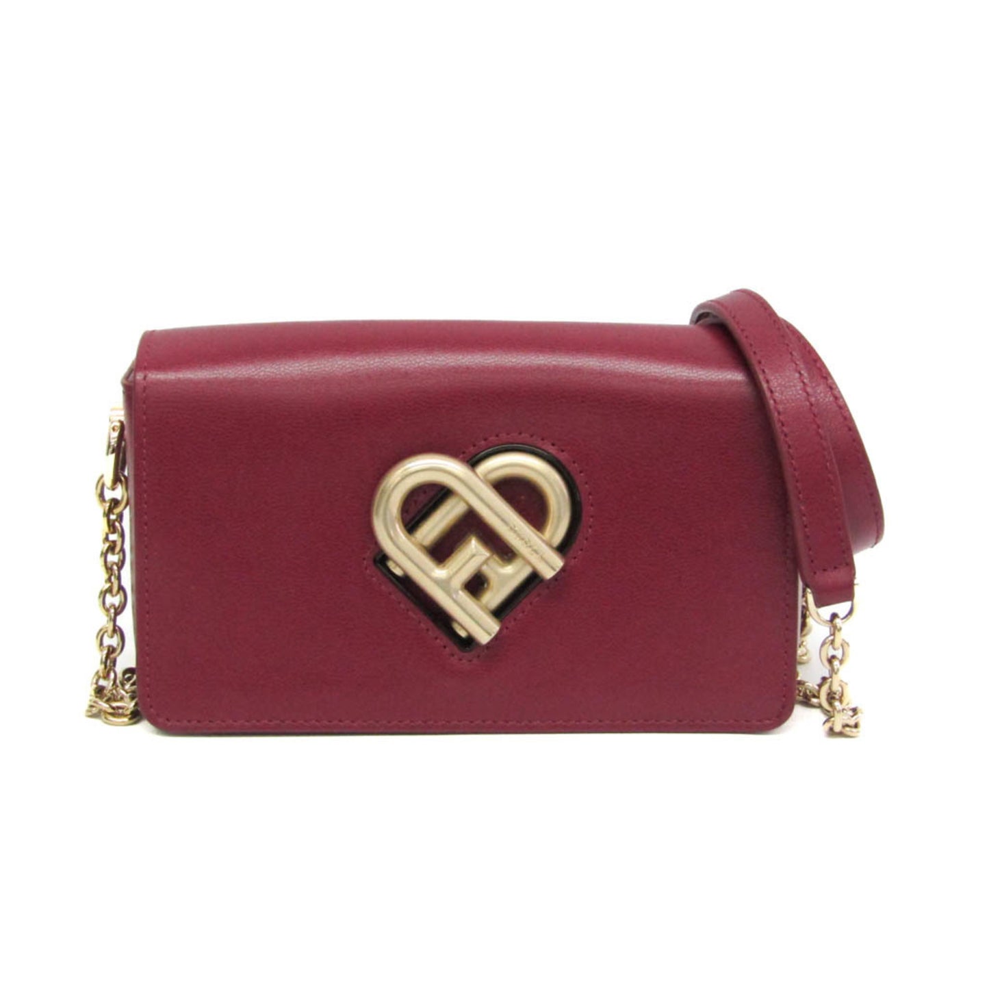 Furla Chain Women's Leather Shoulder Bag Bordeaux