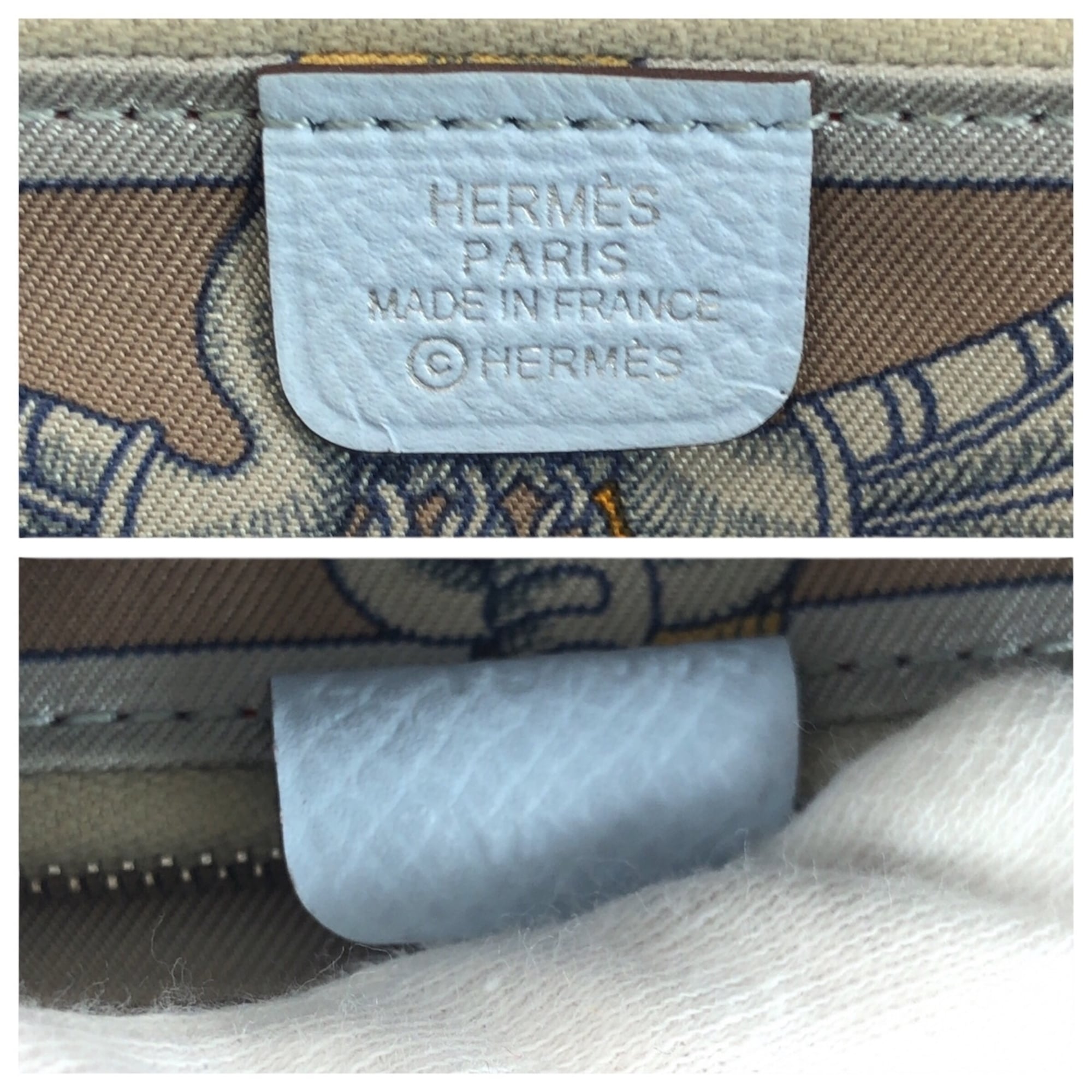 HERMES Azap Silkin Long Wallet, Light Blue, Silver Hardware, Epsom Leather, Silk, Round Zipper, Z Stamp, Women's