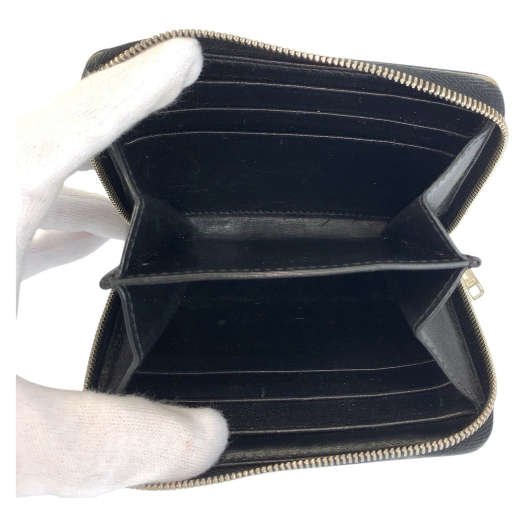 CELINE Black Leather Wallet with Silver Hardware, Men's
