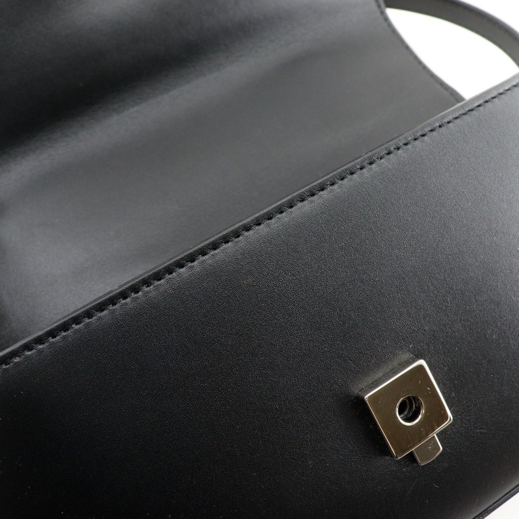 Gucci Petit GG Shoulder Bag, Double G, 2-Way, 739722, Leather, Black, Flap, GG, Women's — Like New
