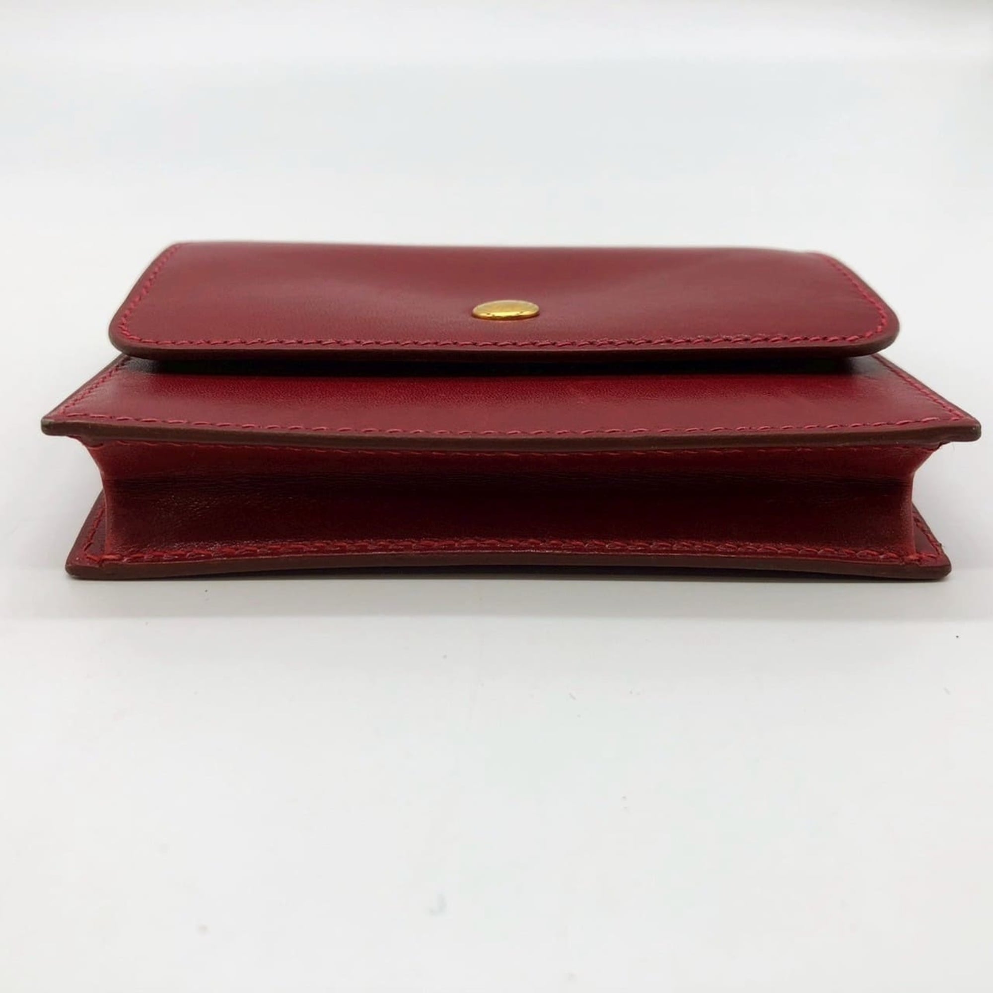 HERMES Serie coin case, purse, card leather, red, for men and women