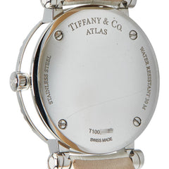 Tiffany & Co. Atlas Heart Date Watch Z1300.11.11A20A71A, Quartz Movement, White Dial, Stainless Steel, Leather, Women's — Good