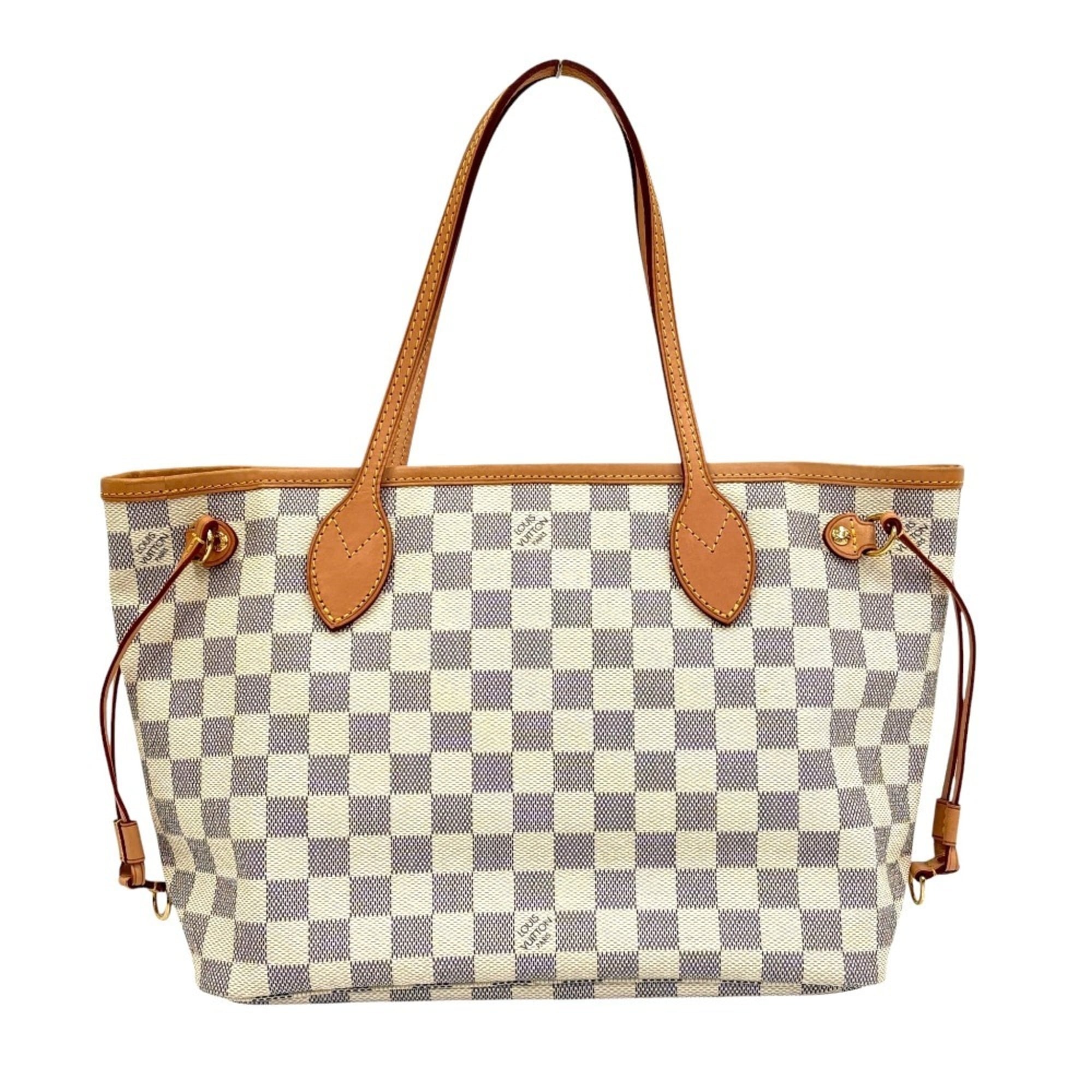 LOUIS VUITTON Damier Azur Neverfull PM Tote Bag N51110 Navy White Women's — Like New