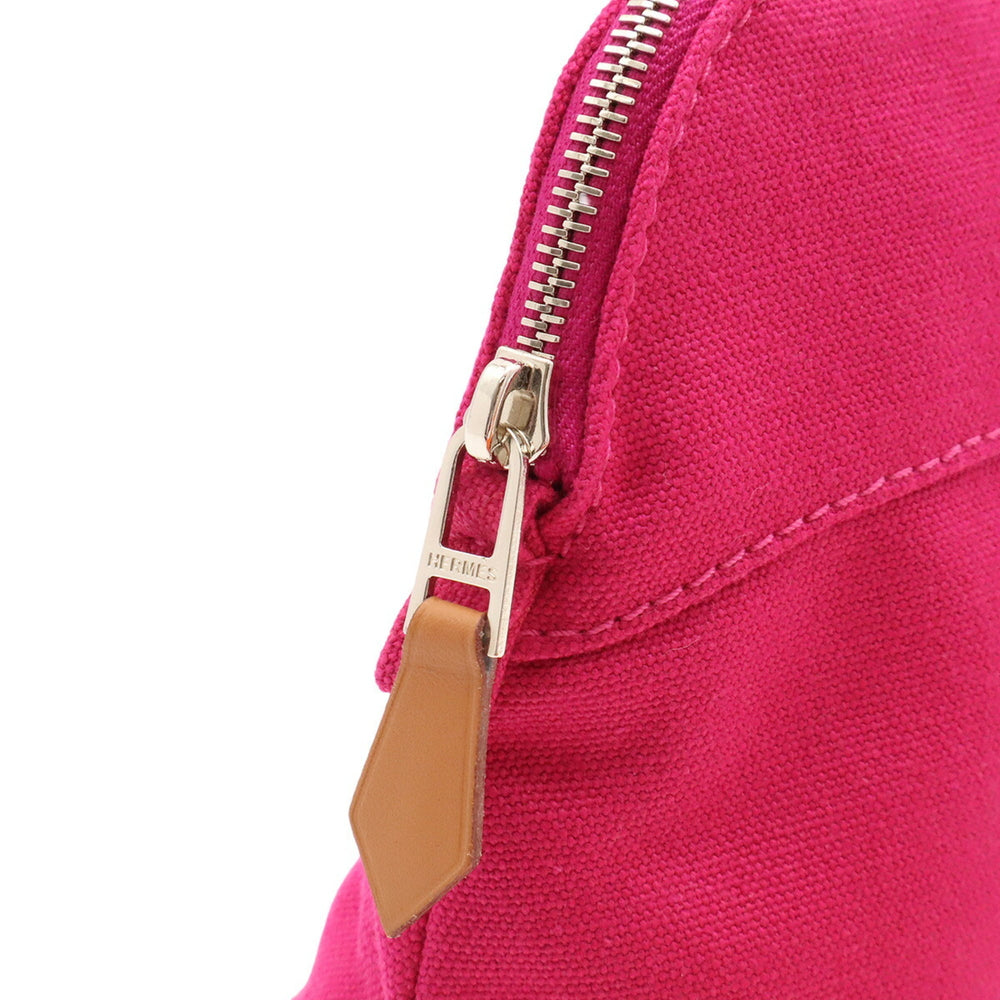HERMES Bolide Pouch 20 Handbag Multi-purpose Canvas Leather Fuchsia Pink — Like New
