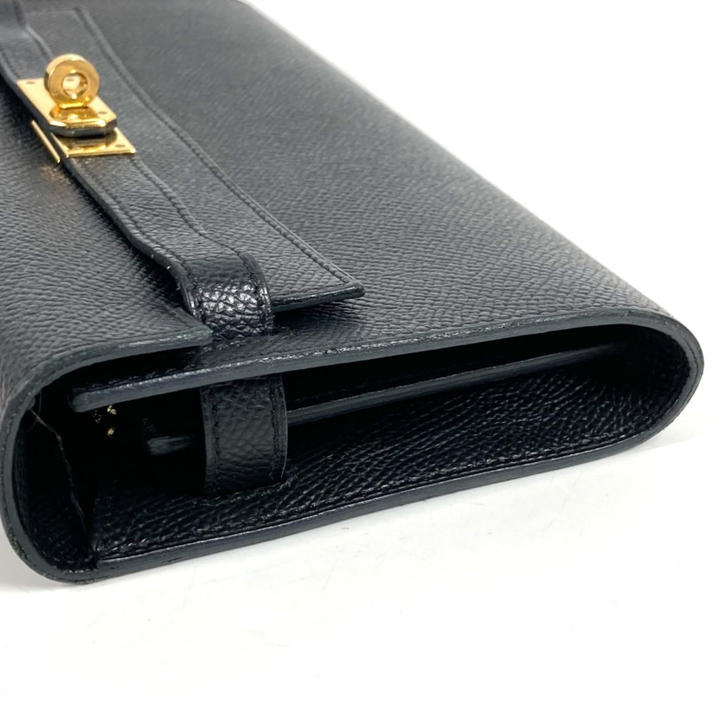 HERMES Hermès Shoulder Wallet Kelly Long To-Go Bag Pochette Epson Men's Women's Black
