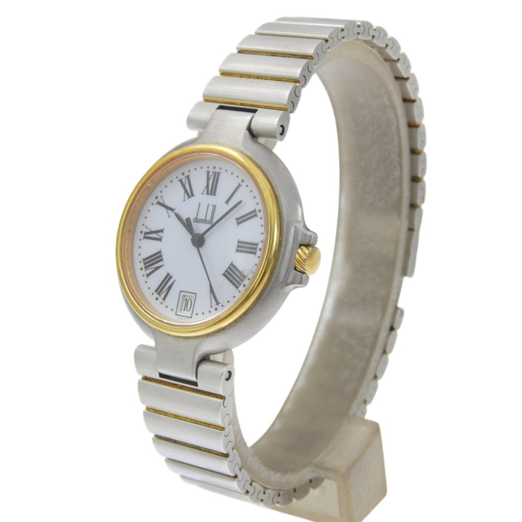 Dunhill women's watch, stainless steel, quartz, analog, white dial — Good