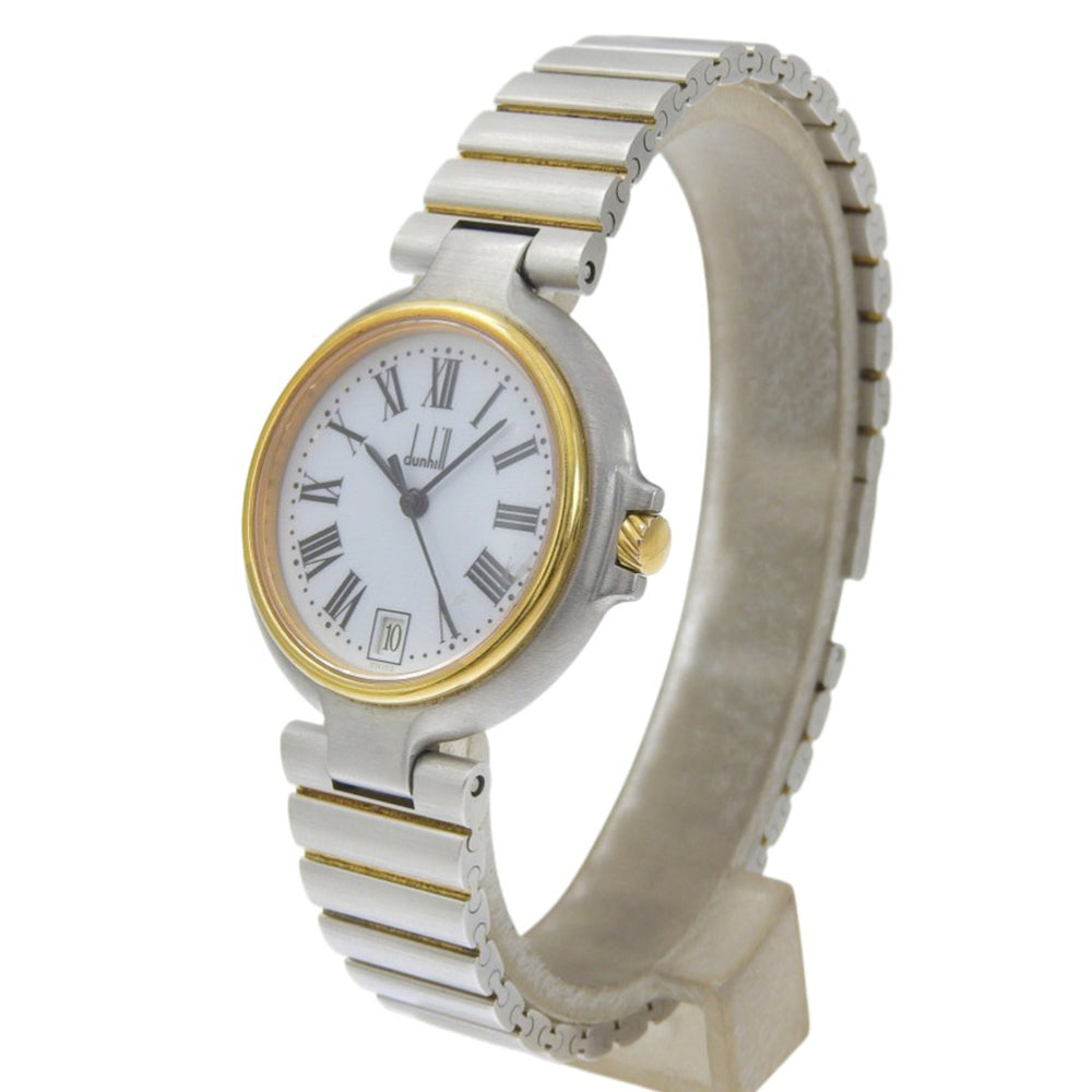 Dunhill women's watch, stainless steel, quartz, analog, white dial — Good