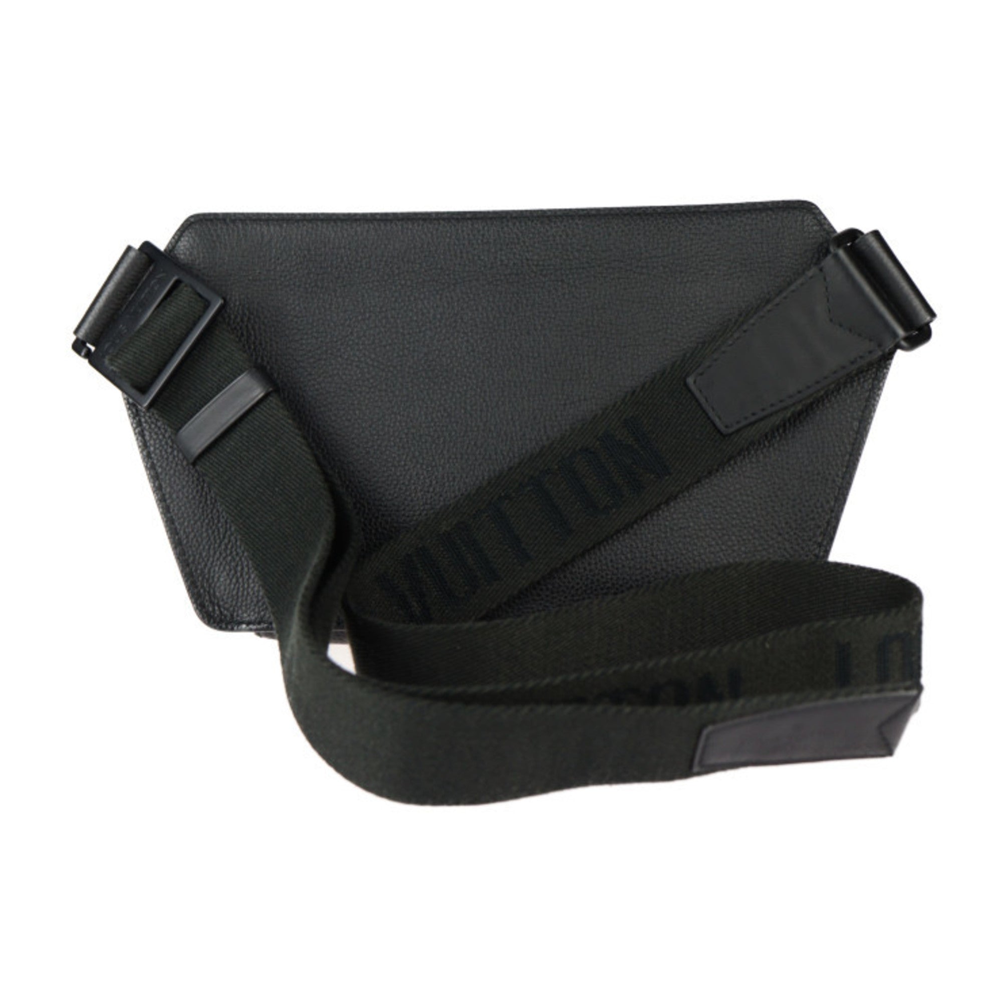 LOUIS VUITTON Louis Vuitton Take Off Sling Body Bag M57081 Grained Leather Noir Black LV Waist — Like New