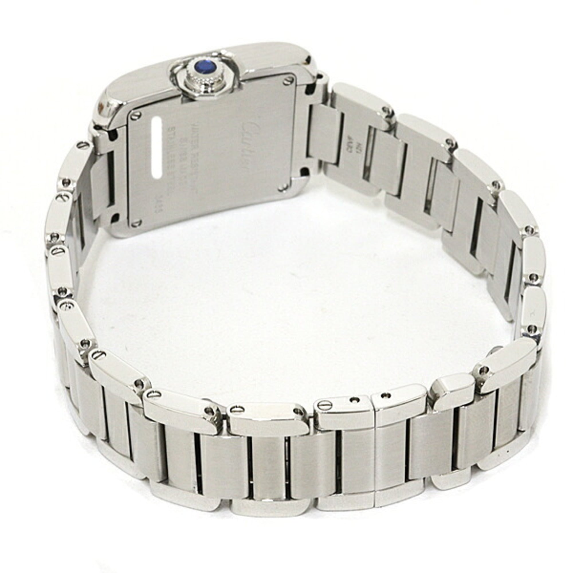Cartier women's watch Tank Anglaise SM W4TA0003, diamond, stainless steel, quartz, silver dial, polished — Very Good