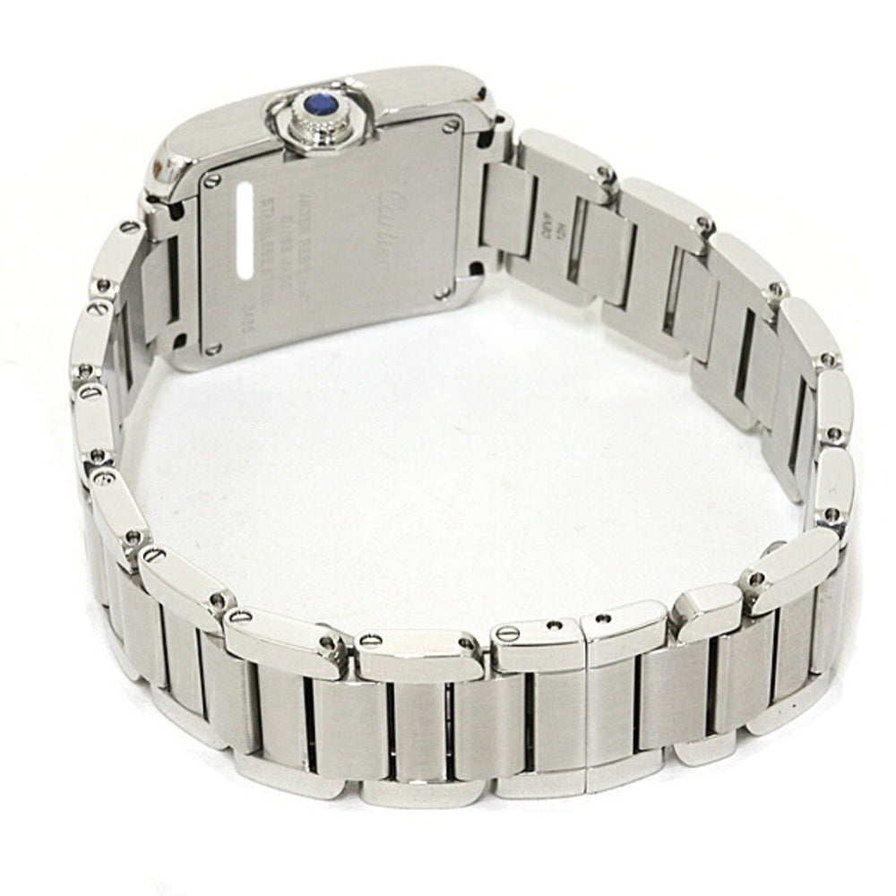 Cartier women's watch Tank Anglaise SM W4TA0003, diamond, stainless steel, quartz, silver dial, polished — Very Good