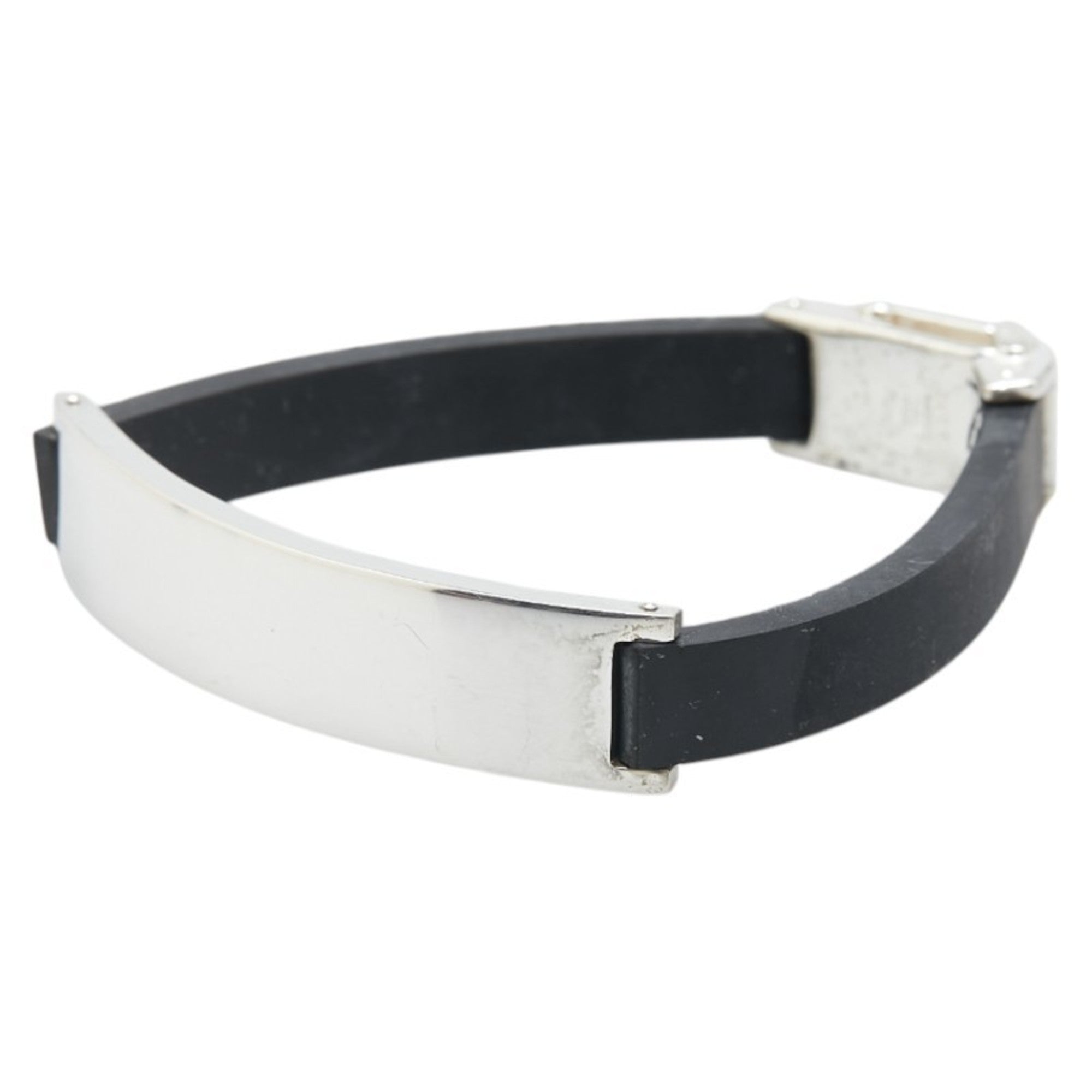 Gucci ID Bracelet in Silver and Black SV925 Rubber for Women