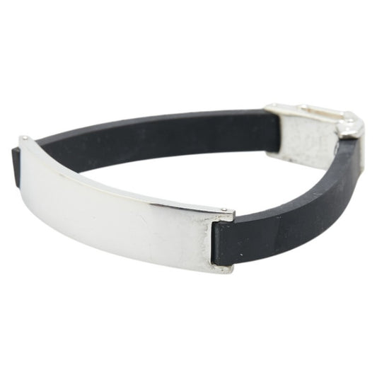 Gucci ID Bracelet in Silver and Black SV925 Rubber for Women