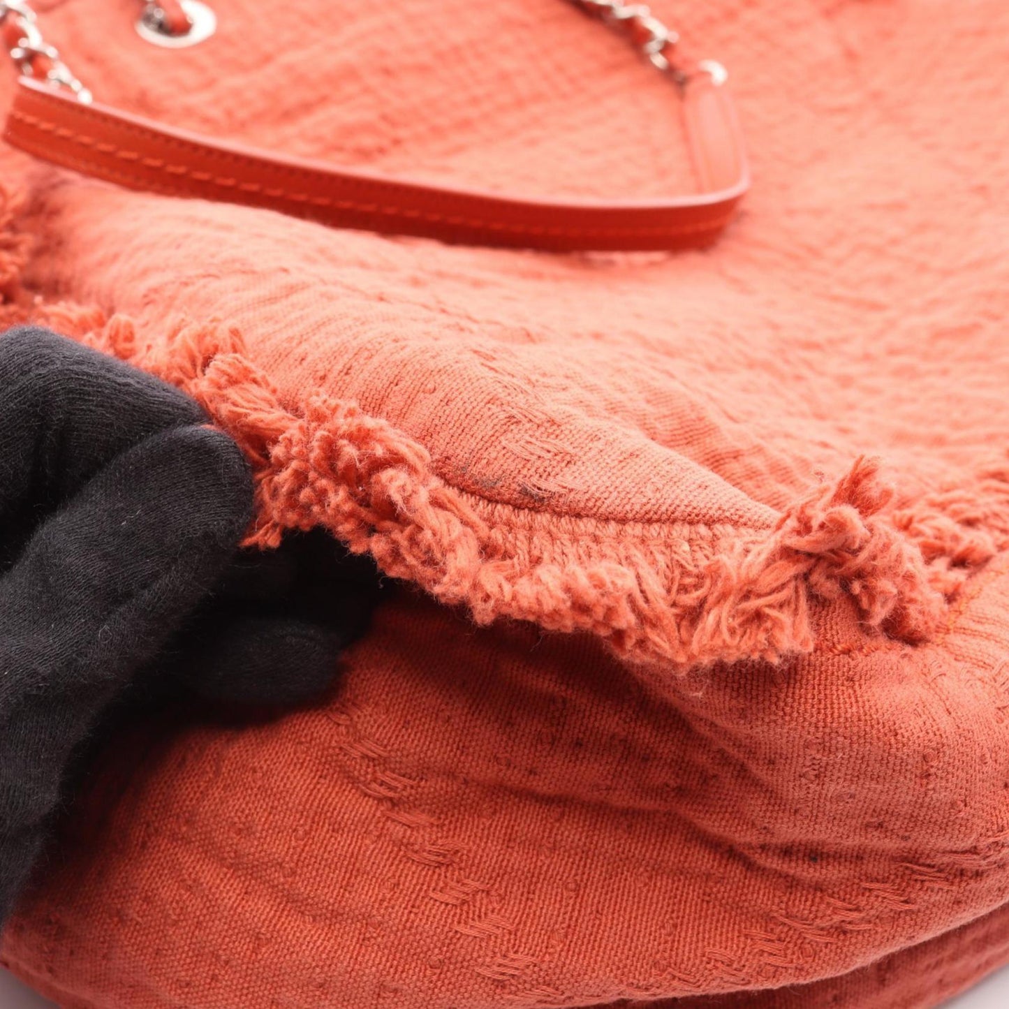 CHANEL Coco Mark Large Shopping Tote Bag, Leather and Fabric, Women's, Red