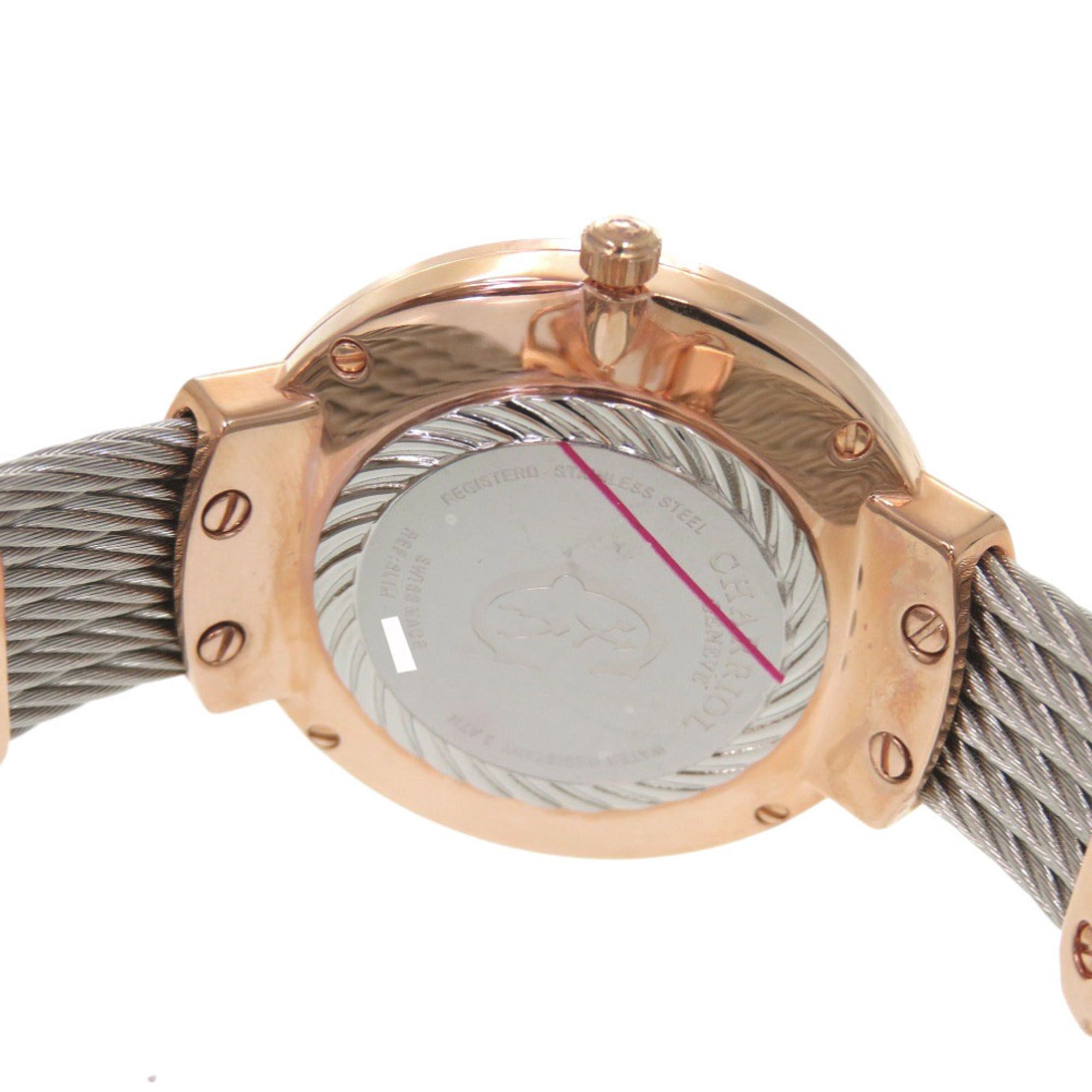 Unused Charriol Saint-Tropez Stainless Steel White Shell with Dial and Pink Gold Quartz Wristwatch 0595 CHARRIOL — New - Store Return
