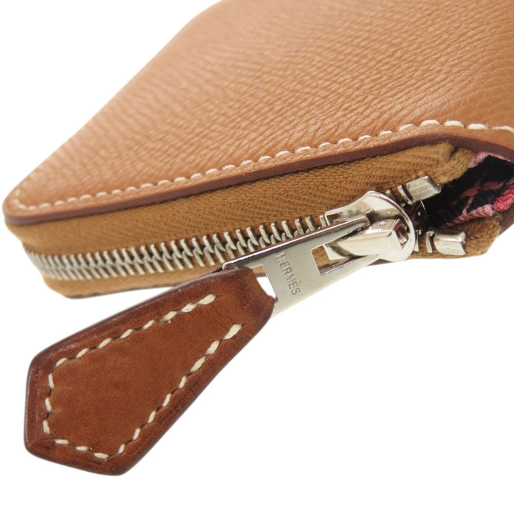 Hermes Excellent condition Hermès Azap Silkin Compact Mini, Epsom leather, gold with silver hardware, C stamp (2018), brown, 1560