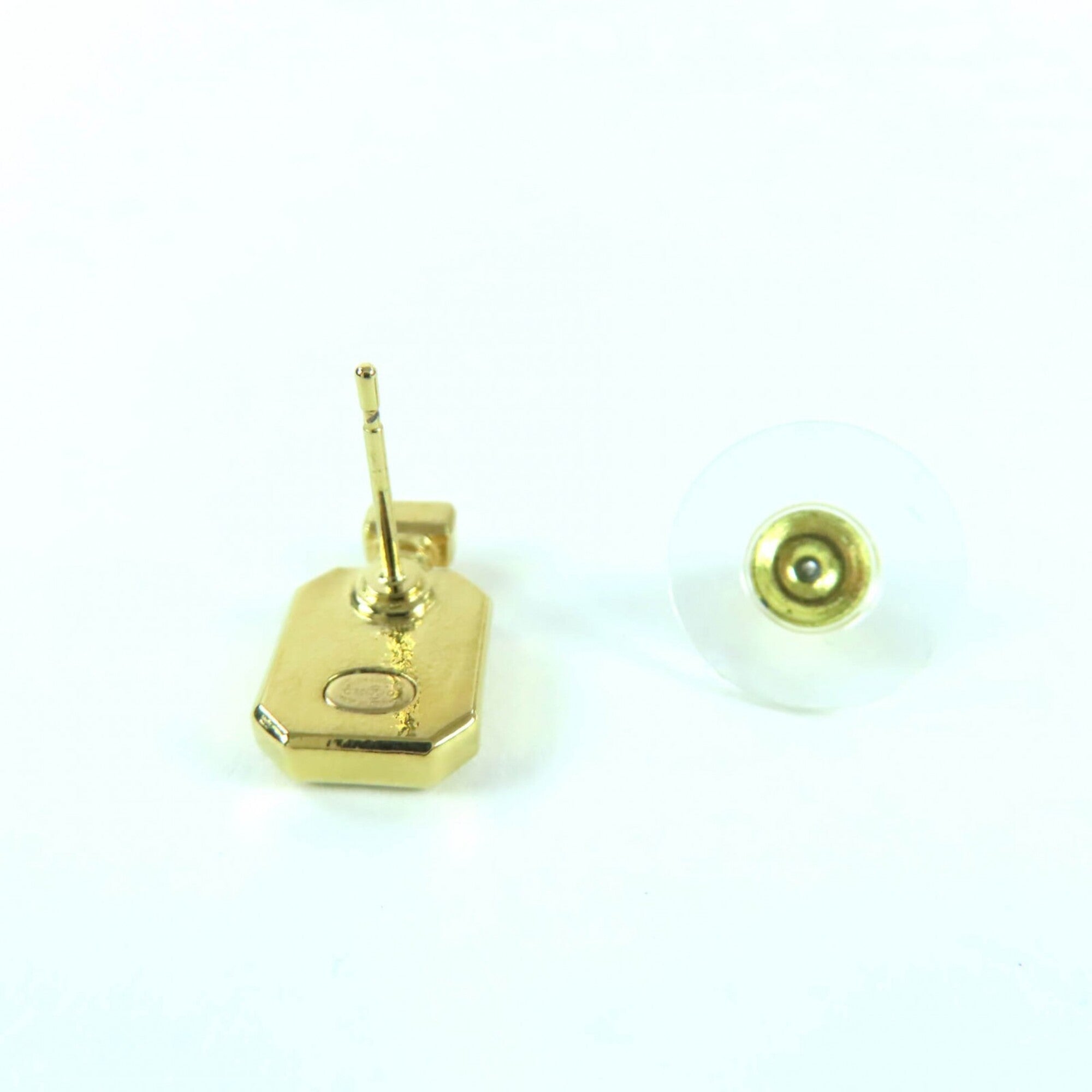 CHANEL C25C Coco Mark Perfume Bottle Earrings, Gold, Comes with Box and Dust Bag, Made in France, Women's — Like New