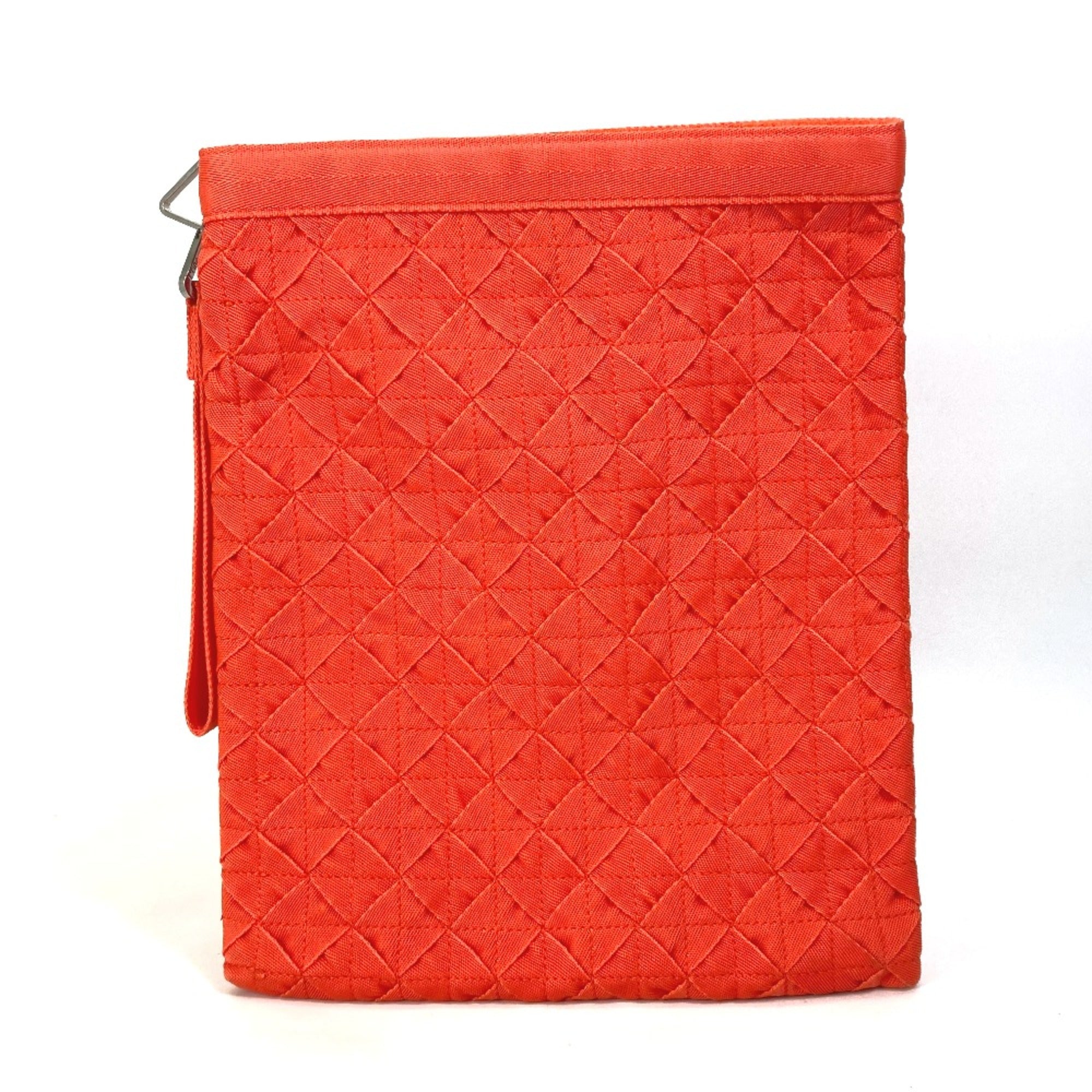 BOTTEGA VENETA 667060 Intrecciato Bag pouch with strap Clutch bag Orange — Like New