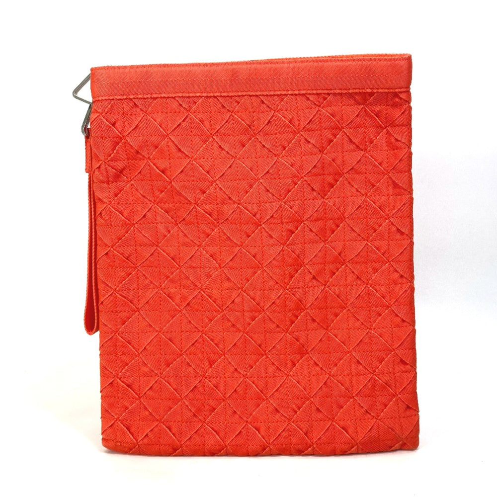 BOTTEGA VENETA 667060 Intrecciato Bag pouch with strap Clutch bag Orange — Like New