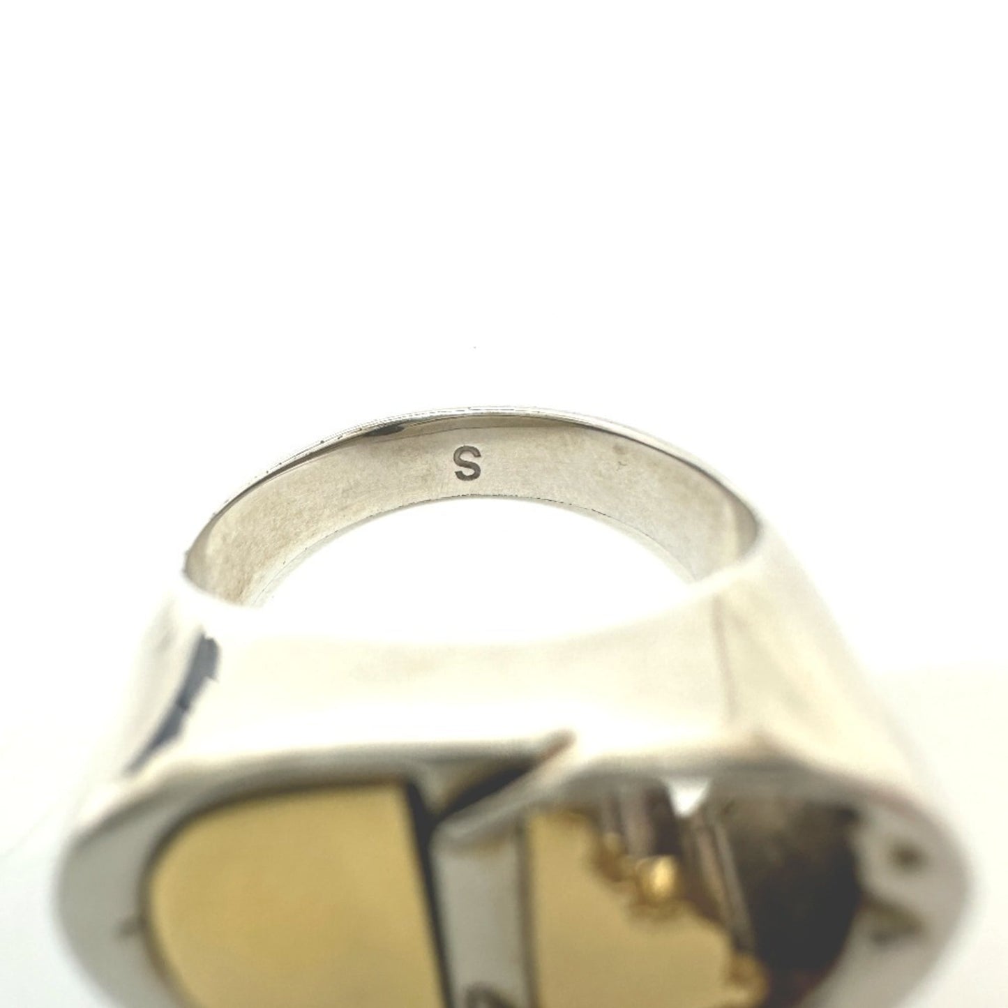 Christian Dior Dior CD Fashion Accessory Jewelry Cursive Ring, Women's, Silver
