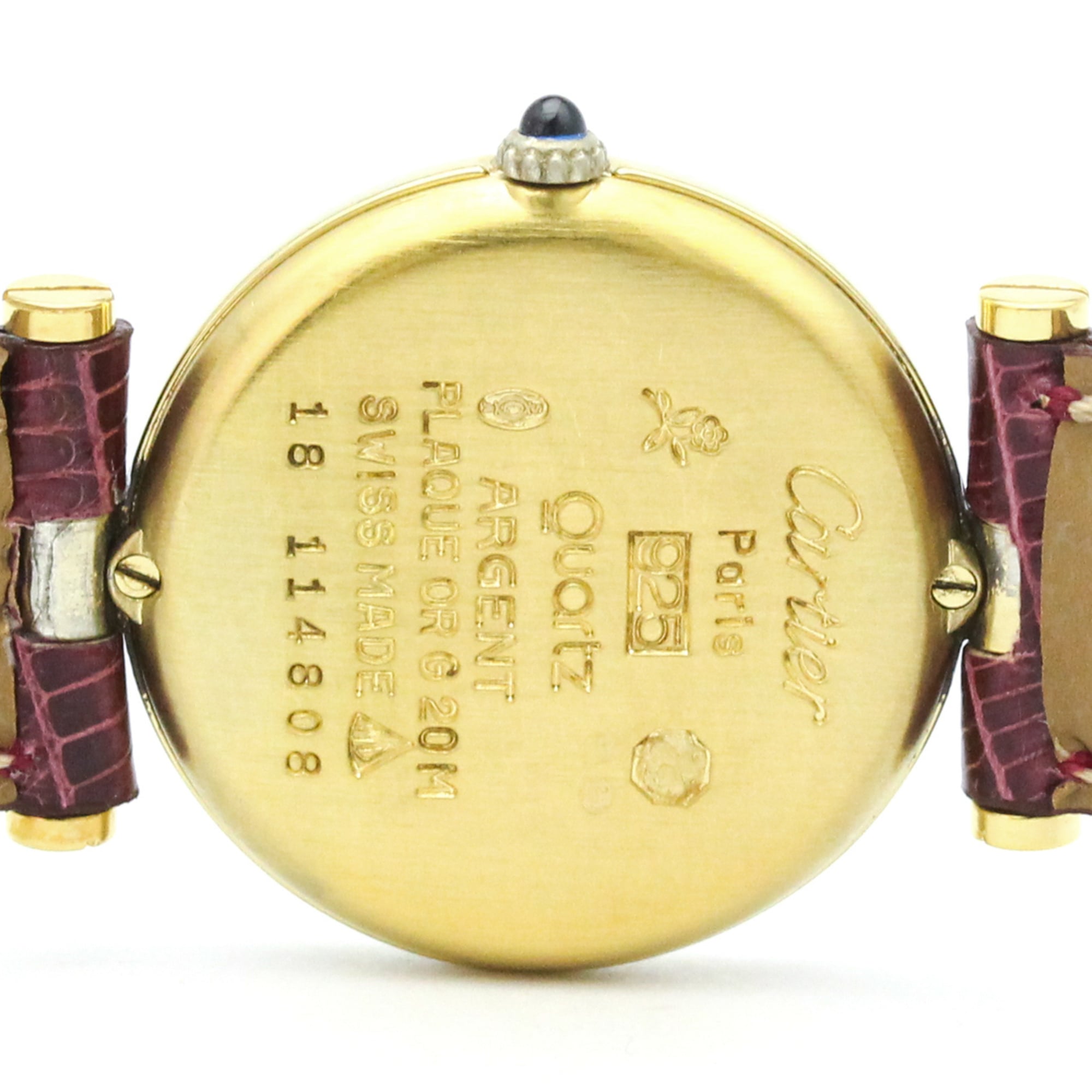 CARTIER Must Vendome Gold Plated Leather Quartz Ladies Watch — Good