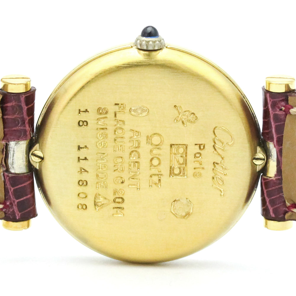 CARTIER Must Vendome Gold Plated Leather Quartz Ladies Watch — Good