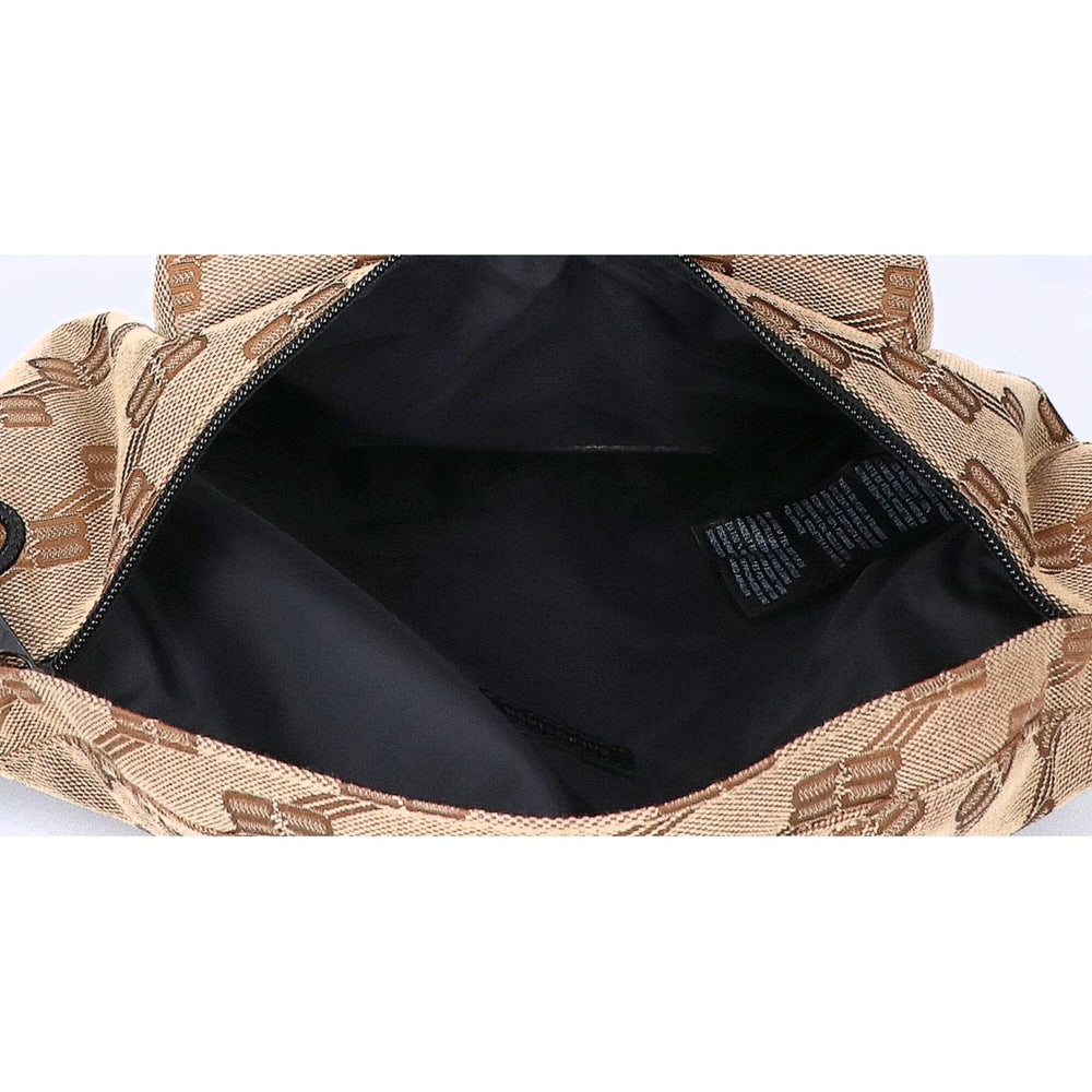 BALENCIAGA 713042 BB Monogram Jacquard Belt Bum Bag Waist Beige Men's — Like New