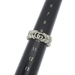 Gucci Flora Ring, approximately 6.6g, 18K White Gold, with small diamonds, size #11 (approximately US 10) — Like New