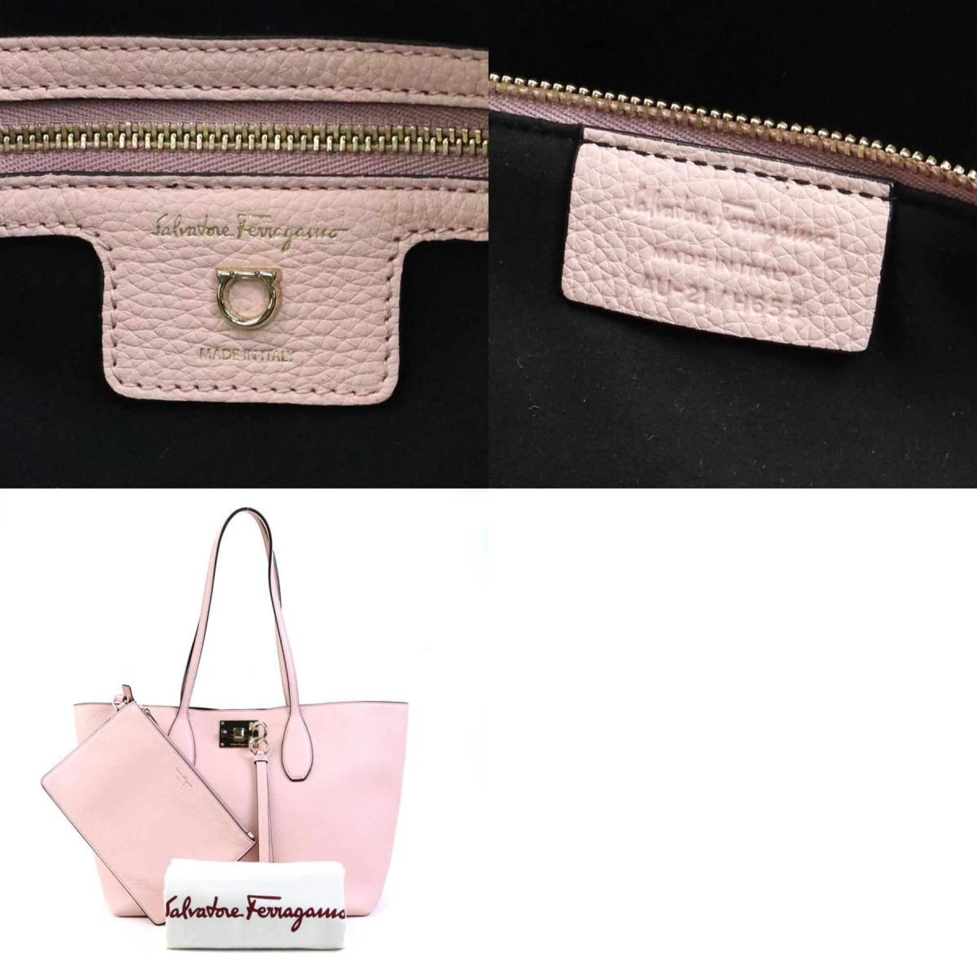 Salvatore Ferragamo shoulder bag Gancini leather pink ladies h30257g