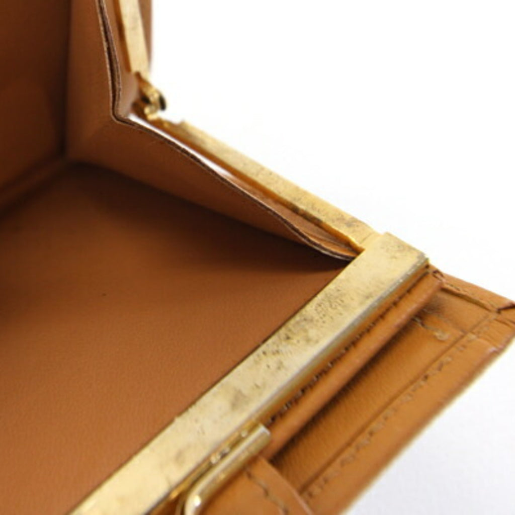 Celine bifold wallet in macadam, dark brown, beige, PVC, and leather. Compact wallet/mini wallet. For older women.