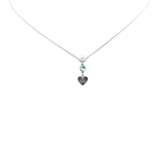 Gucci Heart Motif Necklace SV925 Silver Blue Topaz Women's GUCCI