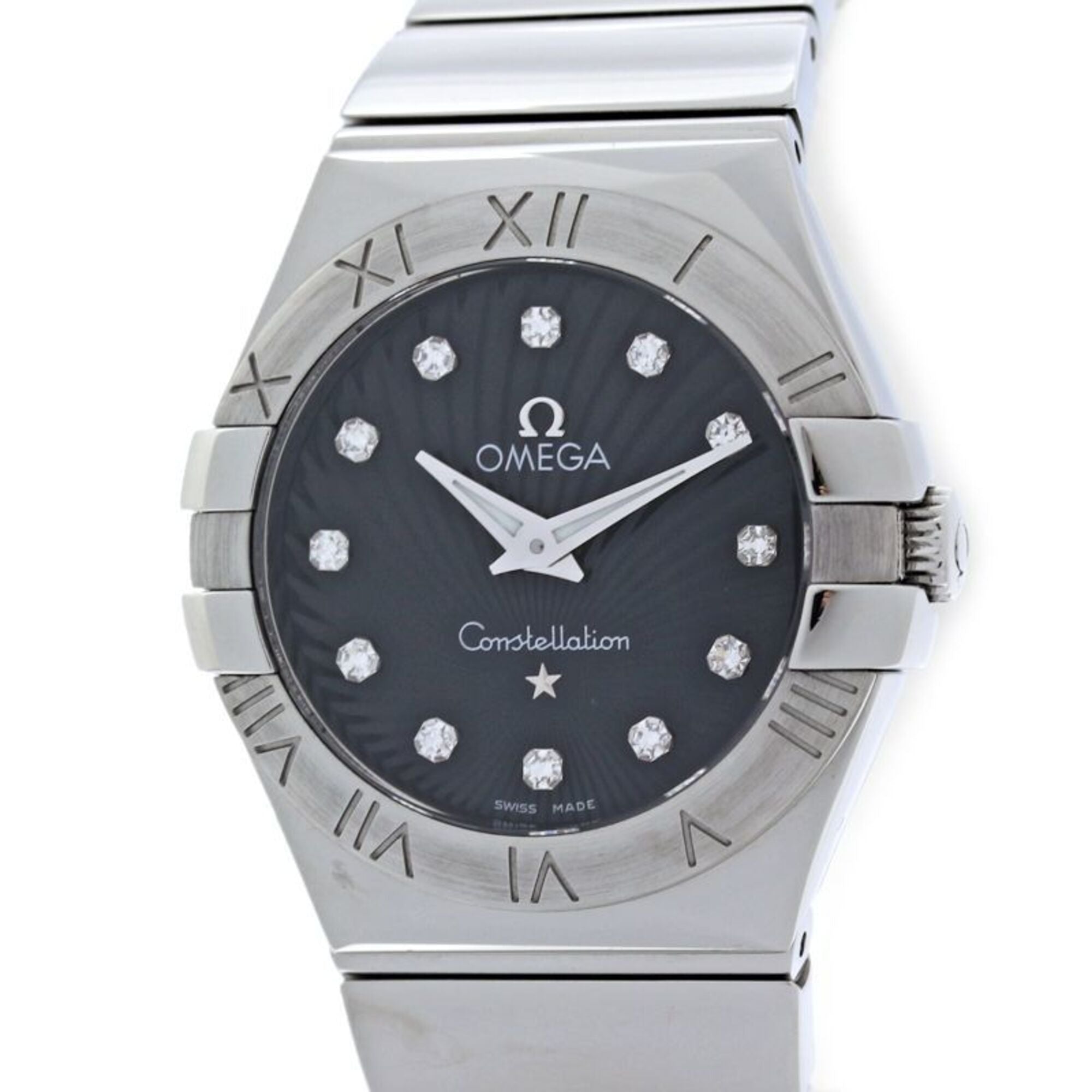 OMEGA Constellation Polished 12-Diamond Watch 123.10.27.60.51.002 Women's Stainless Steel 40353 — Good