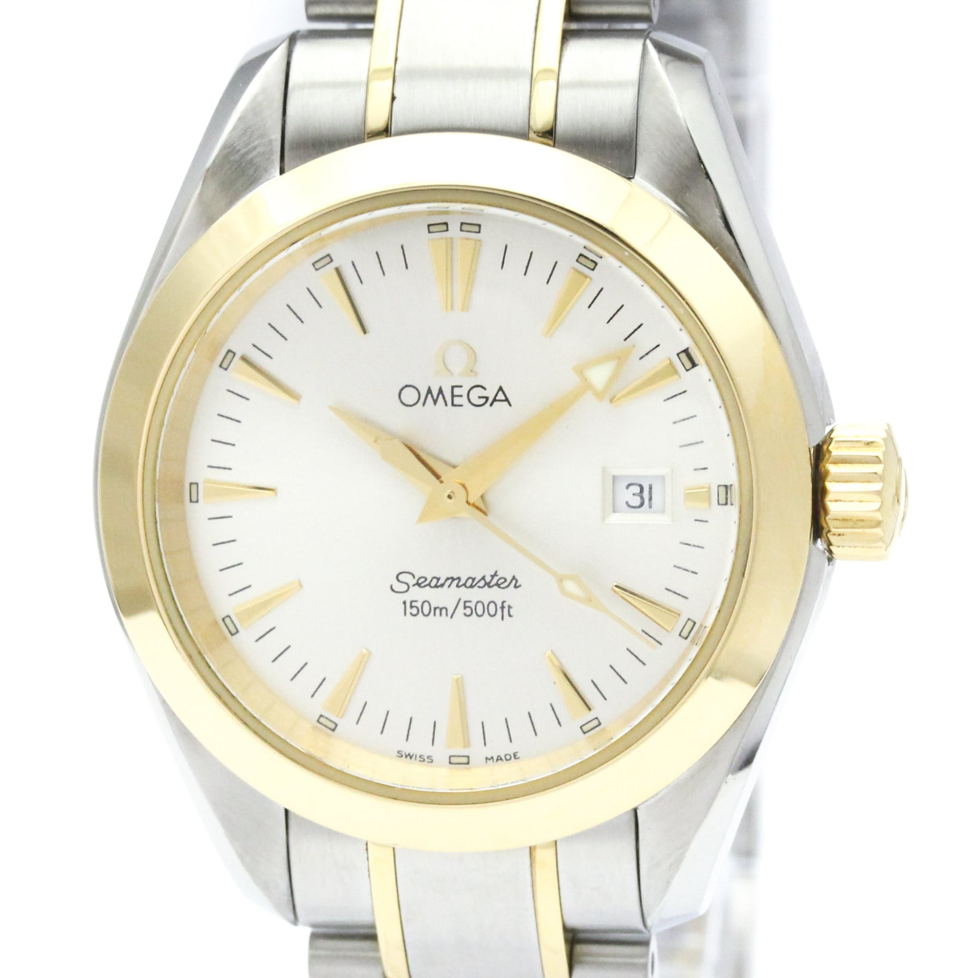 OMEGA Seamaster Aqua Terra 18K Gold Steel Ladies Watch 2377.30 Polished — Very Good