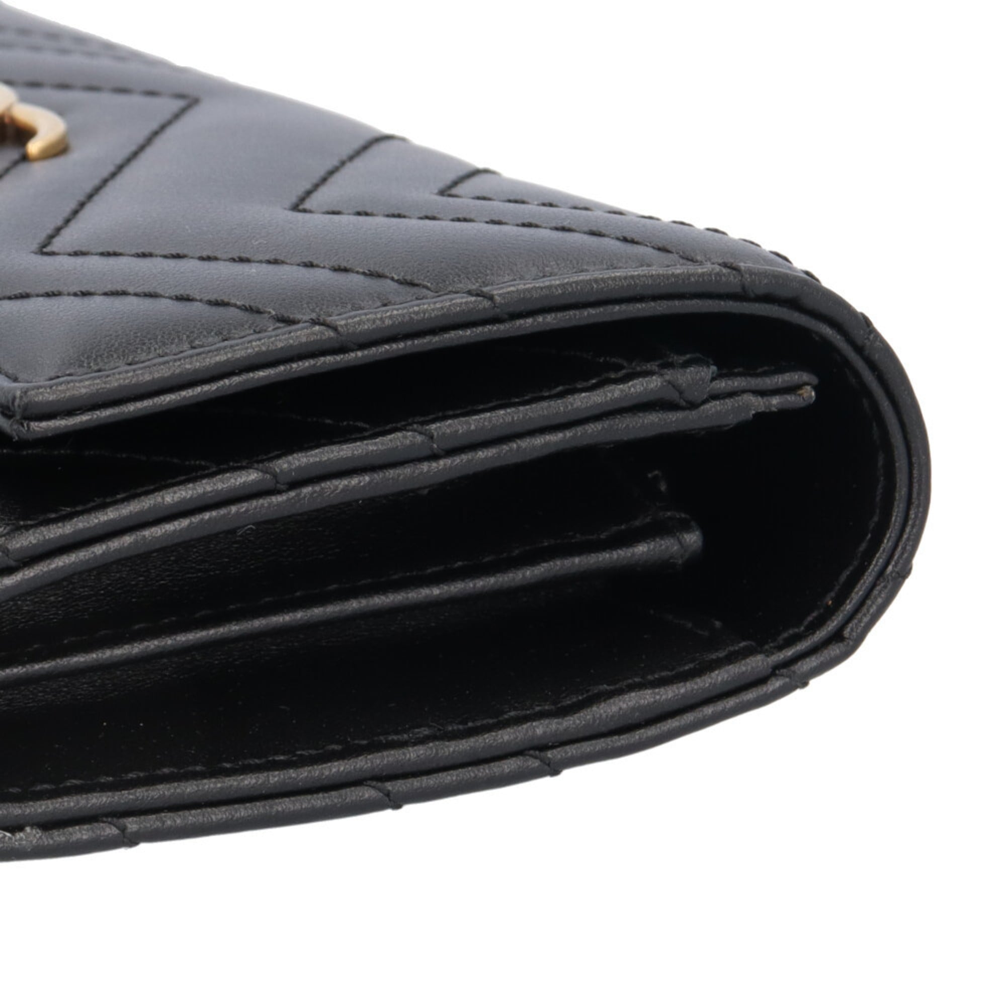 Pre-owned Gucci Continental Wallet GG Marmont Leather Long 443436 Women's